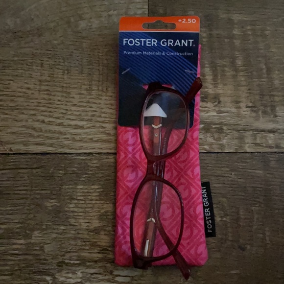 NWT FOSTER GRANT +2.50 Red/Magenta Reading Glasses - Picture 4 of 16